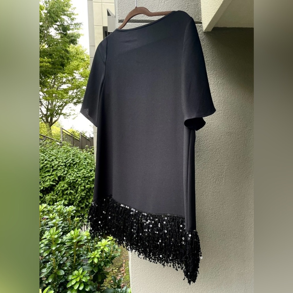 Kate Spade Black Mini Dress with Sequin Fringe - Picture 5 of 16